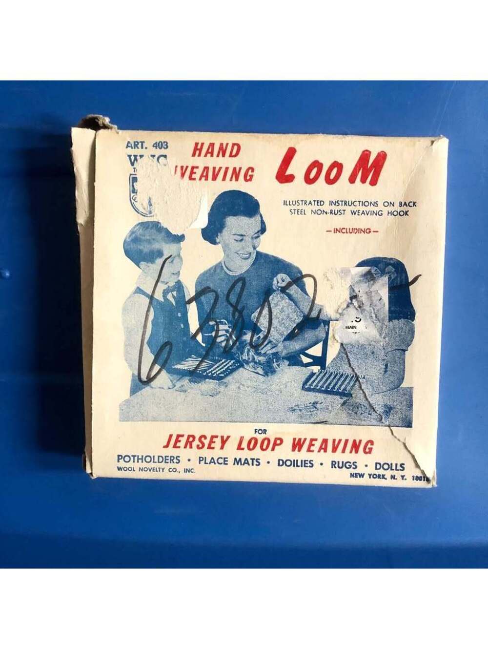 Vintage 50s Wool Novelty Co. Hand Weaving Loom Art403 2x Tin Red Frames + Hooks